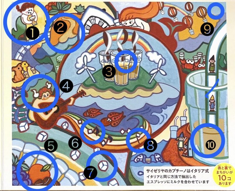 2026年6月 サイゼリヤ 間違い探しの答え（サイゼリヤのカプチーノはイタリア式）